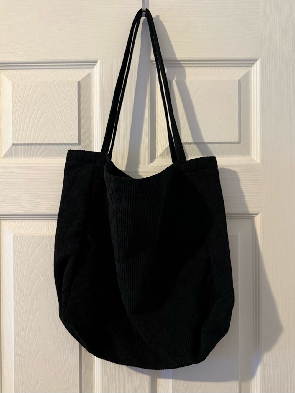 Black Corduroy Oversized Tote Bag Shoulder Bag Everyday Shopper 💛